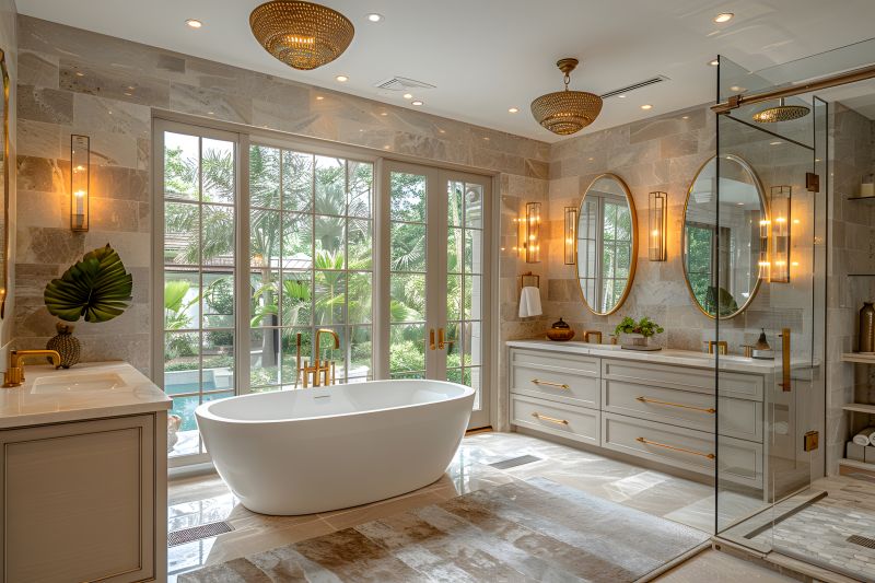 Luxurious soaking tub setup